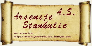 Arsenije Stankulić vizit kartica